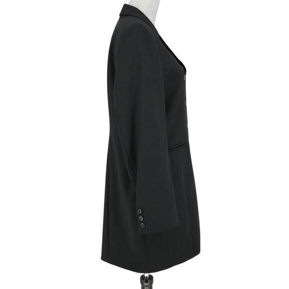 St Michael Marks & Spencer Jacket Womens 12 Wool Black Long Blazer Lined Career - Picture 5 of 15